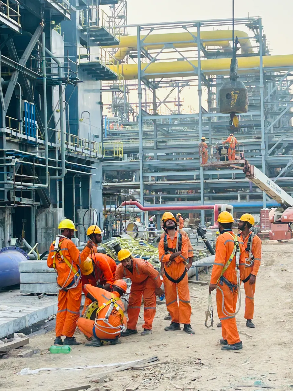 Illustrative construction work at an industrial site