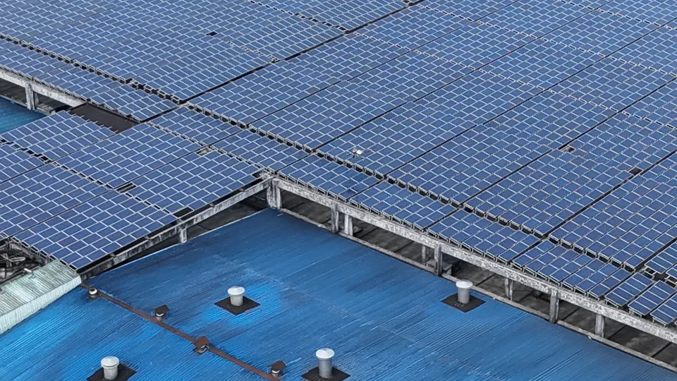 Illustrative rooftop solar at an industrial facility